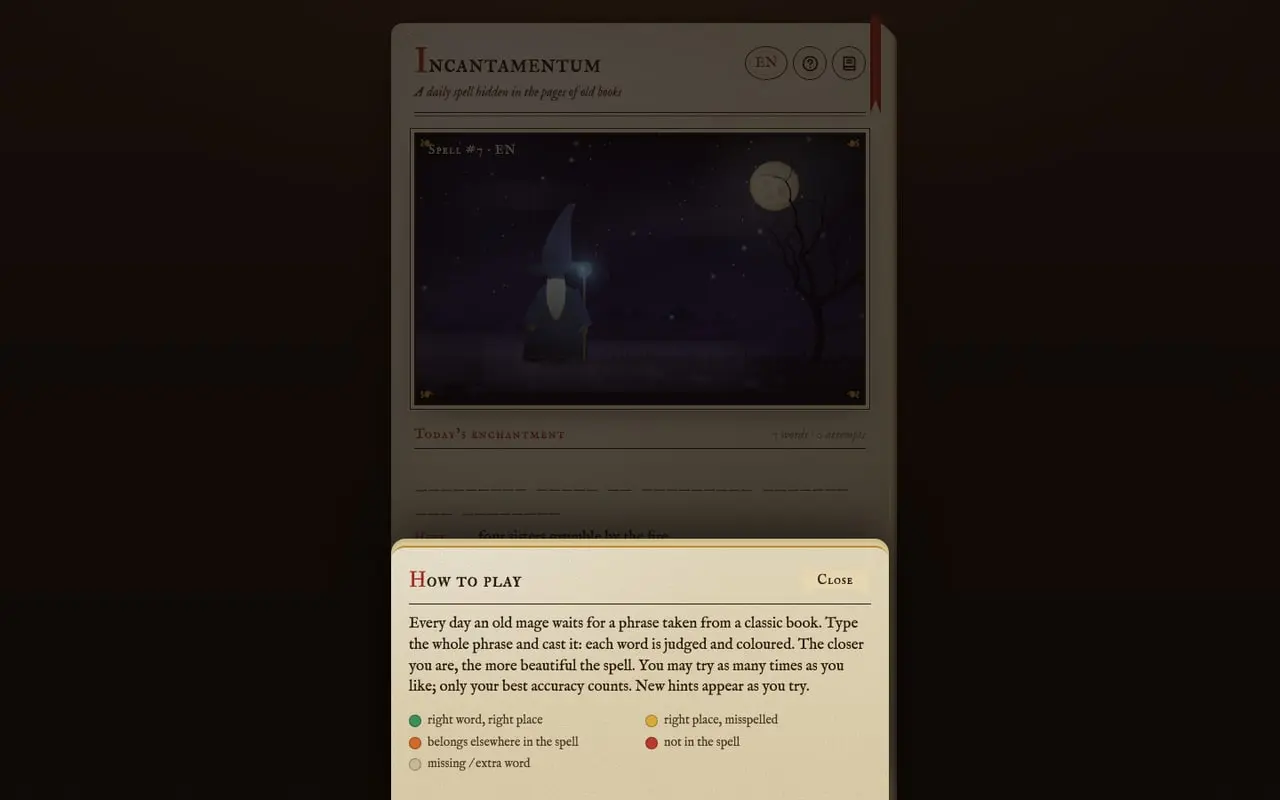 Incantamentum — Jeu de mots quotidien